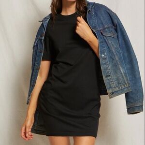 PERFECTWHITETEE TIEGAN CHARCOAL MINI T SHIRT DRESS SIZE SMALL